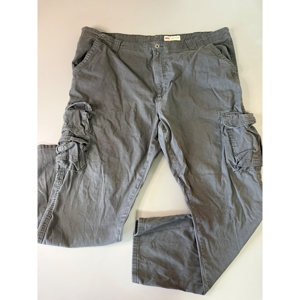 Wrangler Regular Taper Cargo Pants Mens 42x30 Gray Stretch 1070DYWAS